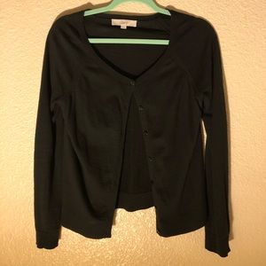 Loft Black Button Up Cardigan